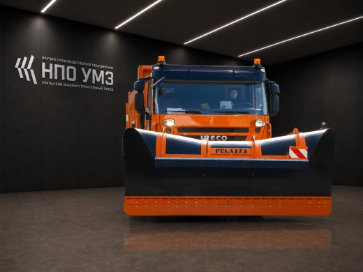 КДМ комбинированная дорожная машина на базе самосвала Iveco 682 колесная формула 6x4 оранжевый цвет вид сбоку кабина Stralis